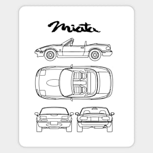 Miata NA MX-5 Blueprint Black - Mazda Miata Magnet